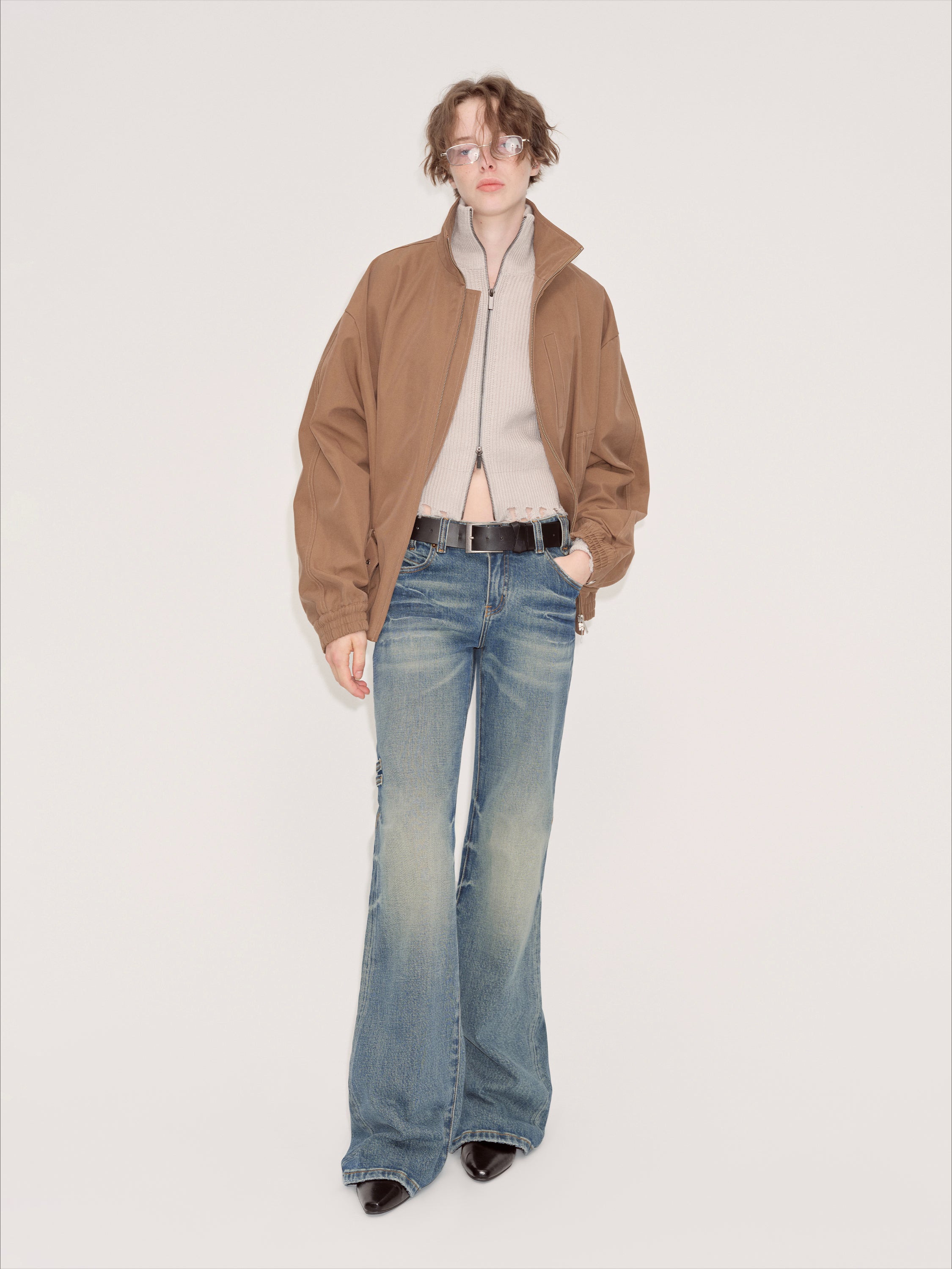 Blue Denim Flared Pants - CHINASQUAD