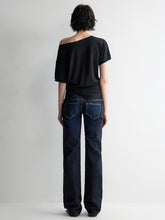 Washed Ultra Low Waist Straight Leg Jeans - CHINASQUAD