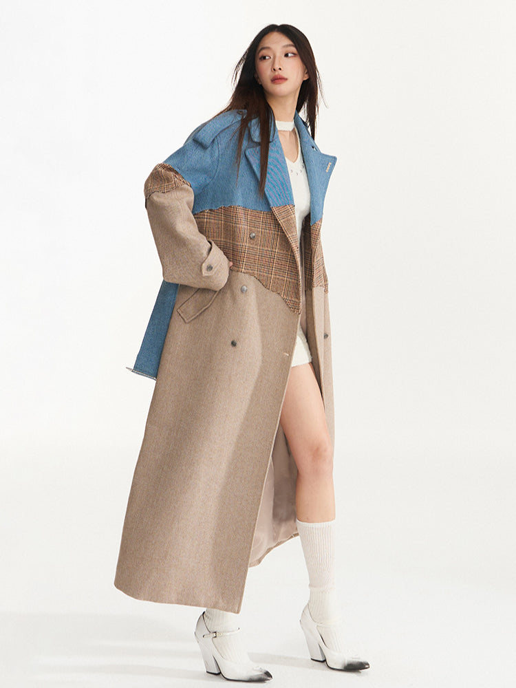 Plaid Belted Wool Coat - CHINASQUAD