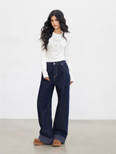 MacyMccoy Plaid Patchwork Wide-Leg Jeans - CHINASQUAD