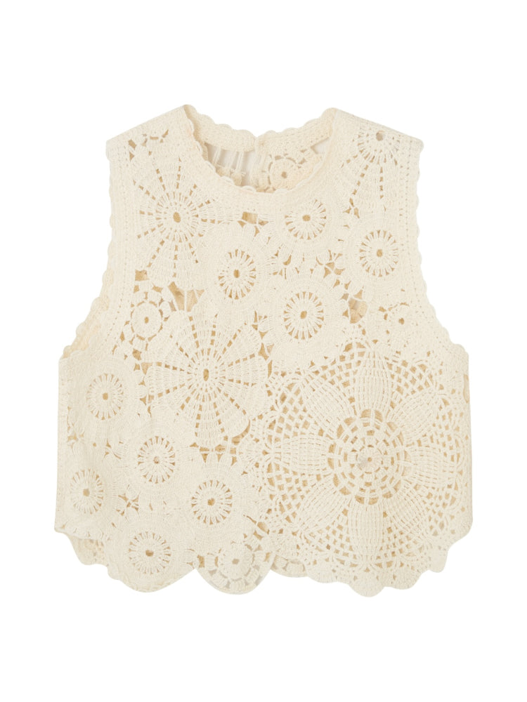 Hollow Lucky Flower Crochet Top & Skirt Set - CHINASQUAD