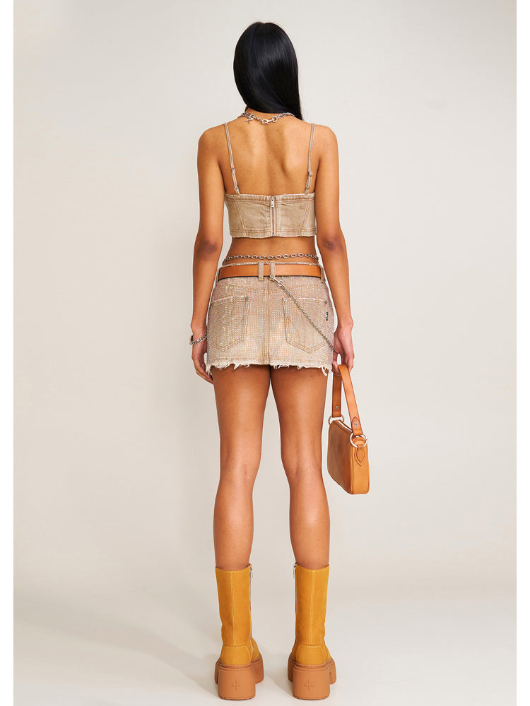 Rage Wild Diamond Denim Skirt Wild Diamond - CHINASQUAD