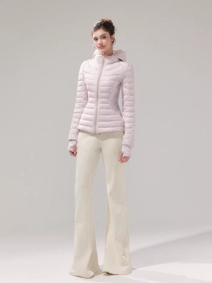 Lightweight 90% Down Quilted Stand-Collar Coat