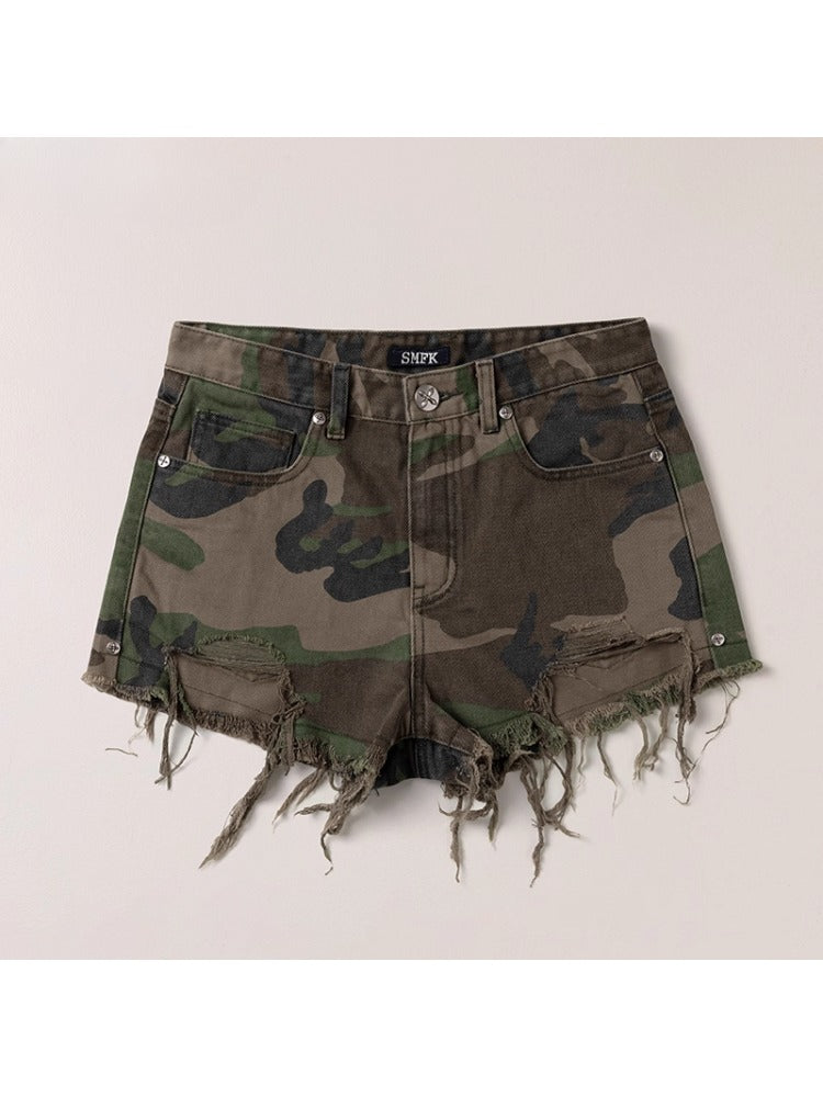 Compass Wild Denim Shorts Army Green Camouflage - CHINASQUAD