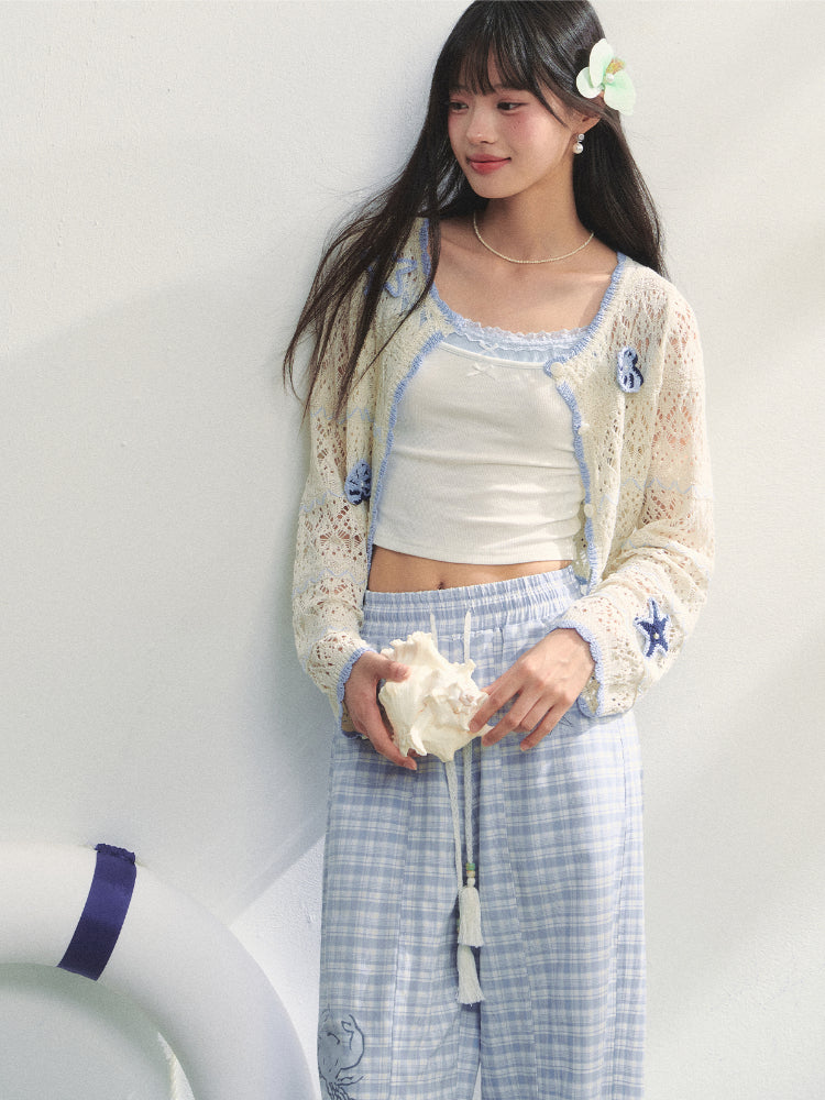 Hollow Out Crochet Knit Cardigan - CHINASQUAD