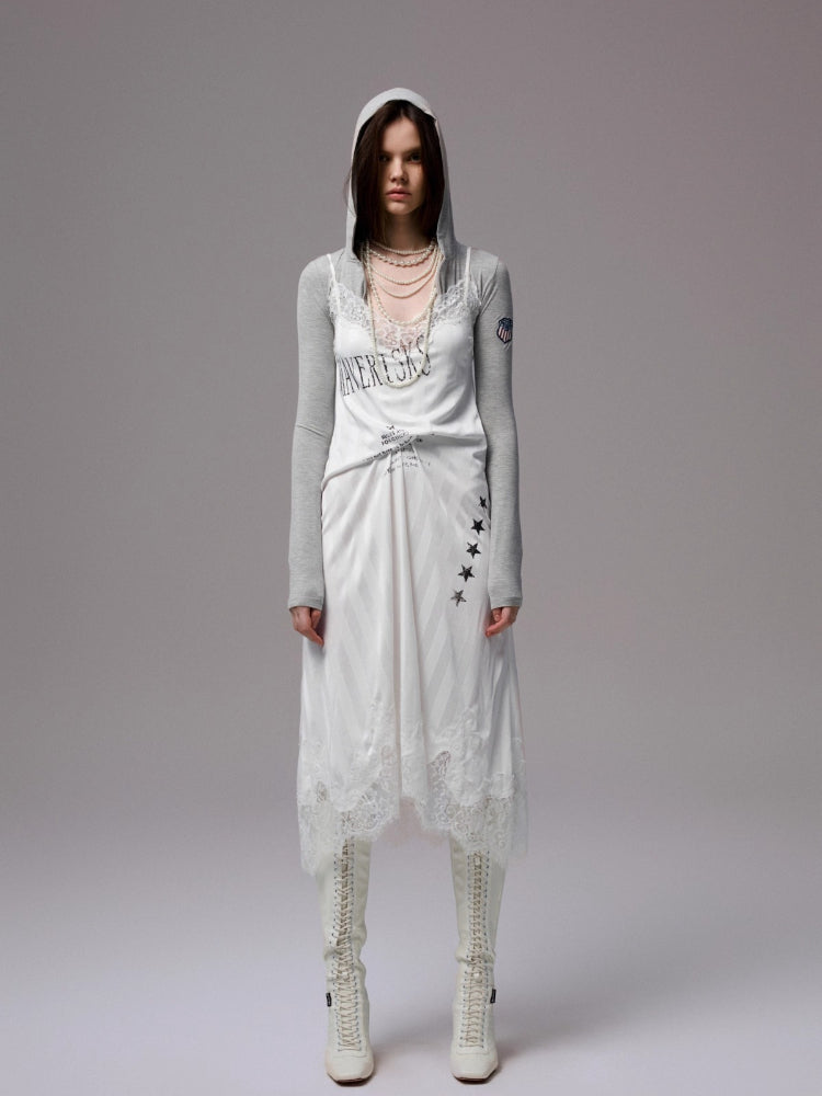 Hooded Zip-up Long-sleeve T-shirt