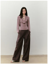 Heavy-duty Knitted Draped Neck Tank Top Set - CHINASQUAD