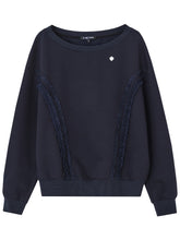 Lace Trim Off-Shoulder Sweatshirt - CHINASQUAD
