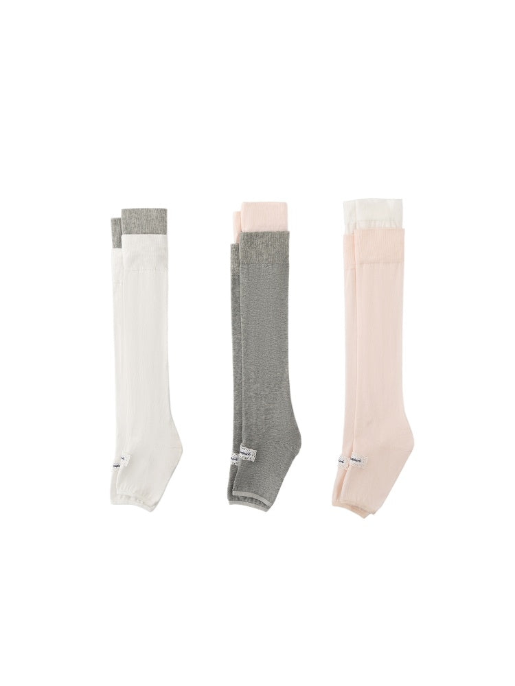 Color-blocking Miu Style Footed Socks - CHINASQUAD