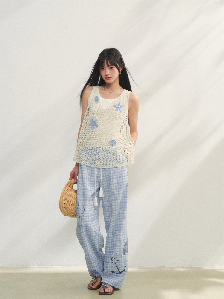 Pearl Crochet Hollow Vest Camisole - CHINASQUAD