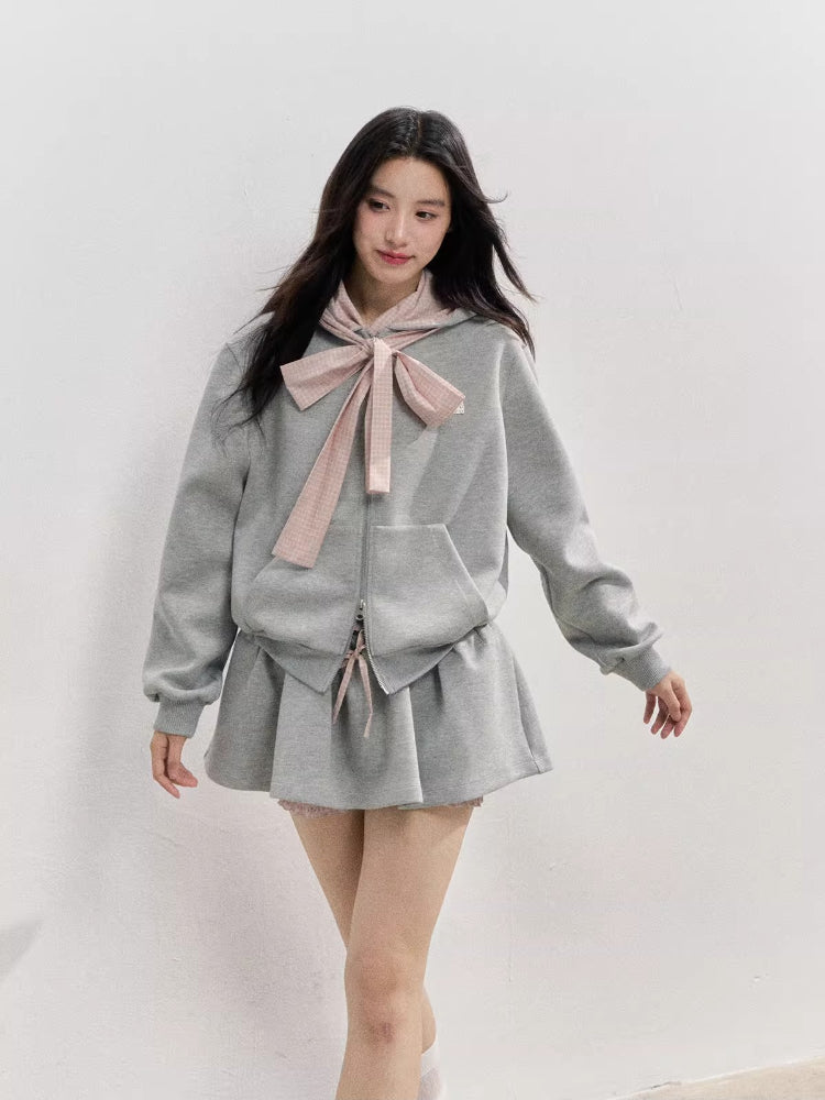 Preppy Style Bow Tie Hoodie