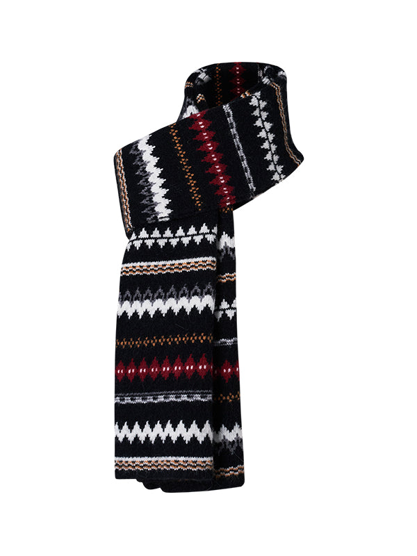 Blue & Black Fair Isle Scarf - CHINASQUAD