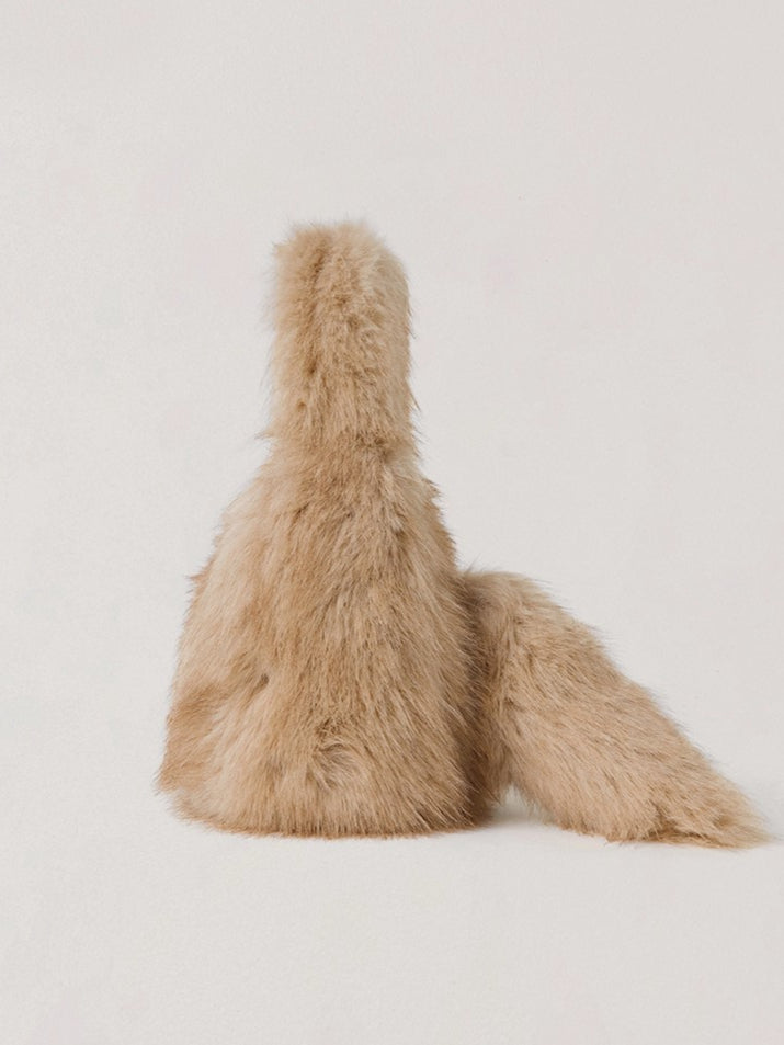 Cross Relic Faux Fur Stone Bag