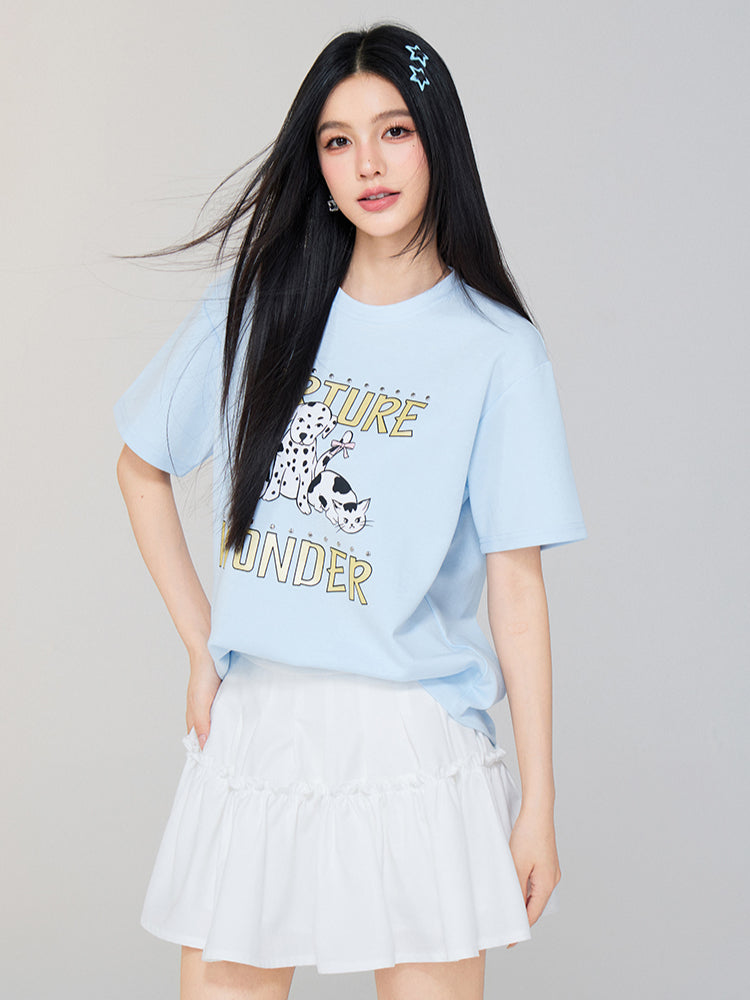 High - waist A - line Slimming Puff Skirt
