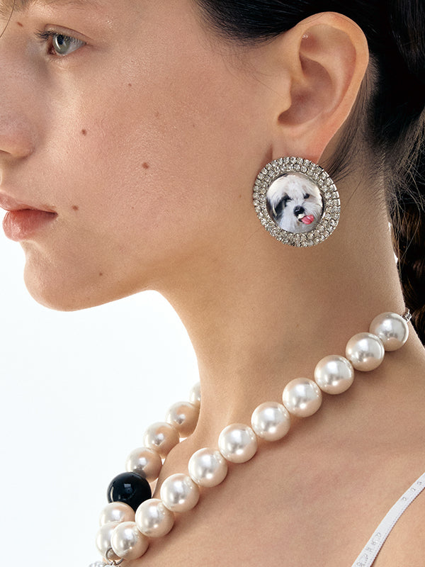 Cat & Dog Gem-Studded Animal Earrings - CHINASQUAD