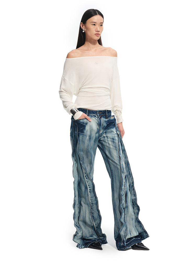 Heavy Washed Denim Straight Pants - CHINASQUAD