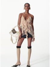 V-Neck Irregular Ruffled Cami - CHINASQUAD