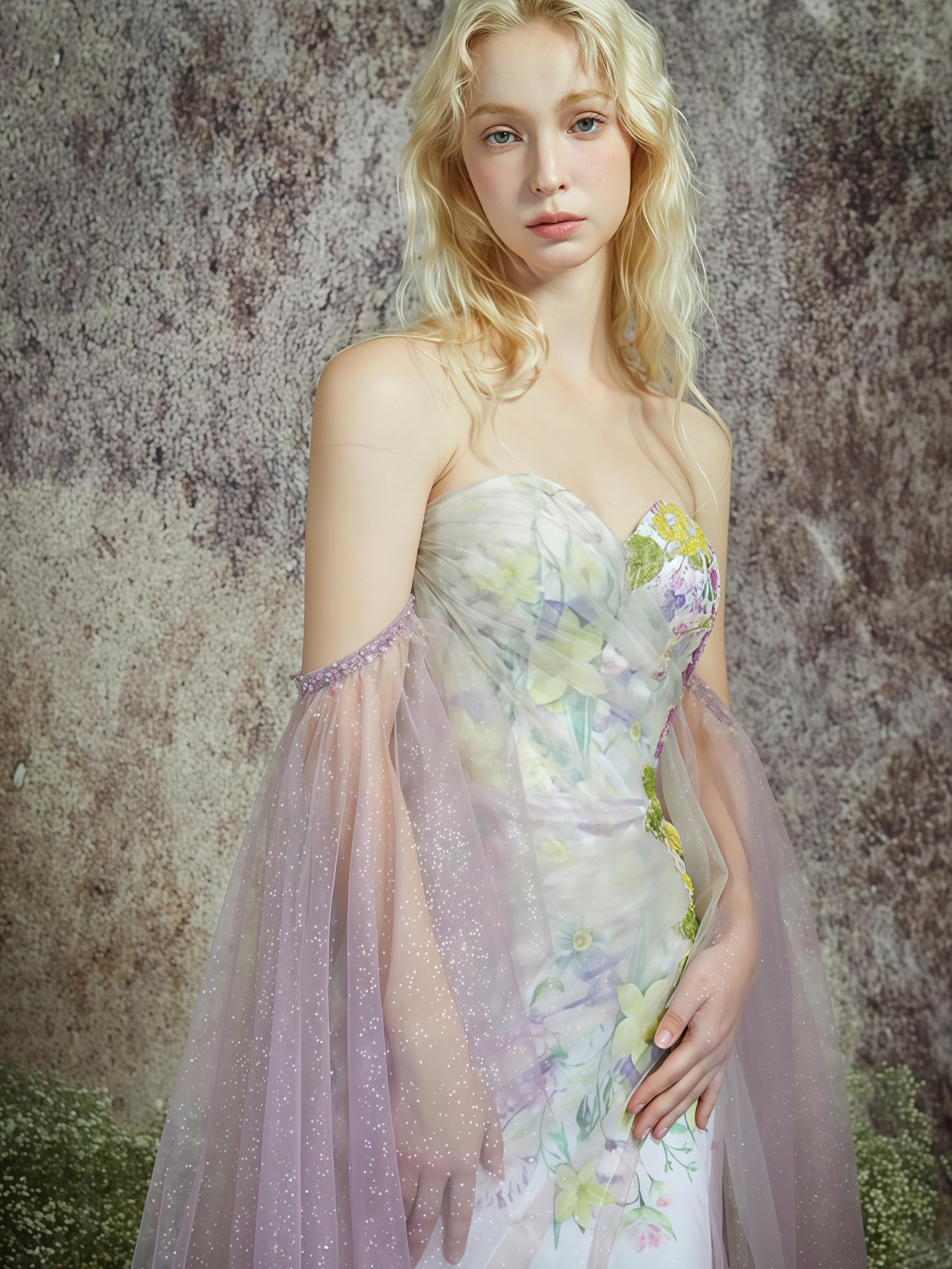 Fandela Whisper Detachable Cape Mermaid Gown