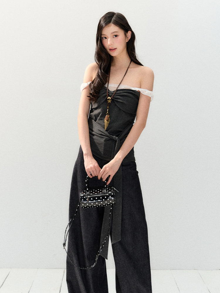 Lace Off-shoulder Cami Top - CHINASQUAD