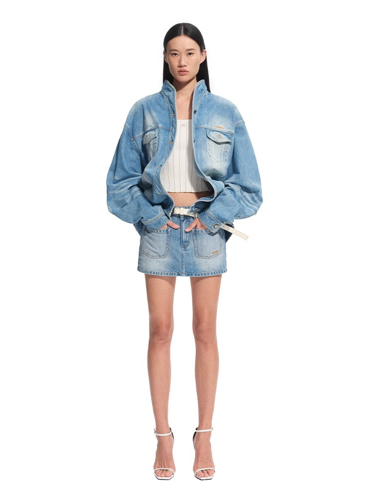 "Caracal Series" Washed Mini Skirt - CHINASQUAD