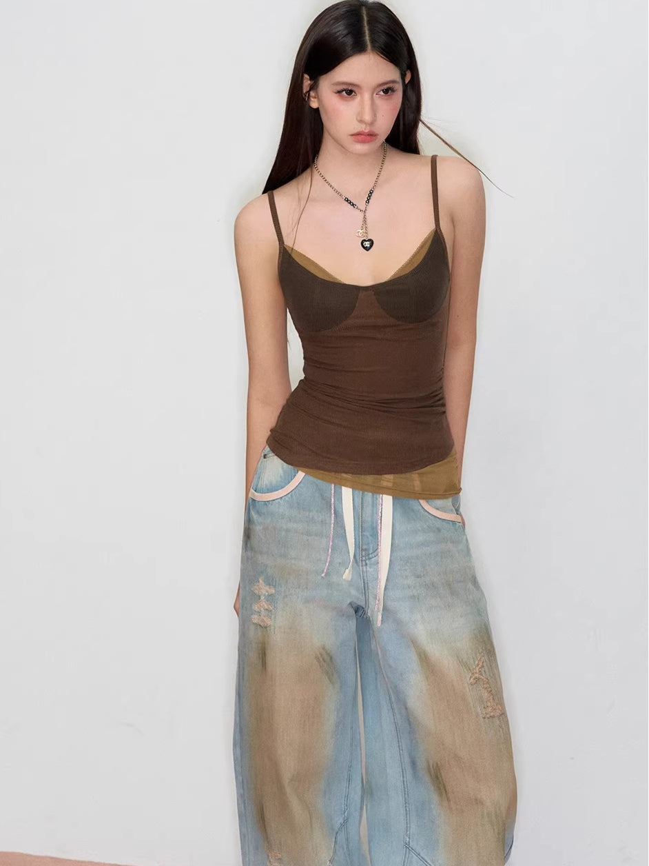 Colorblock Lyocell Knit Camisole