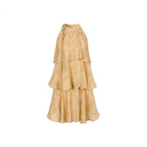 Mustard Yellow Halter Floral Dress - CHINASQUAD