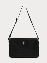 Black & Silver Badge Leather Bag - CHINASQUAD