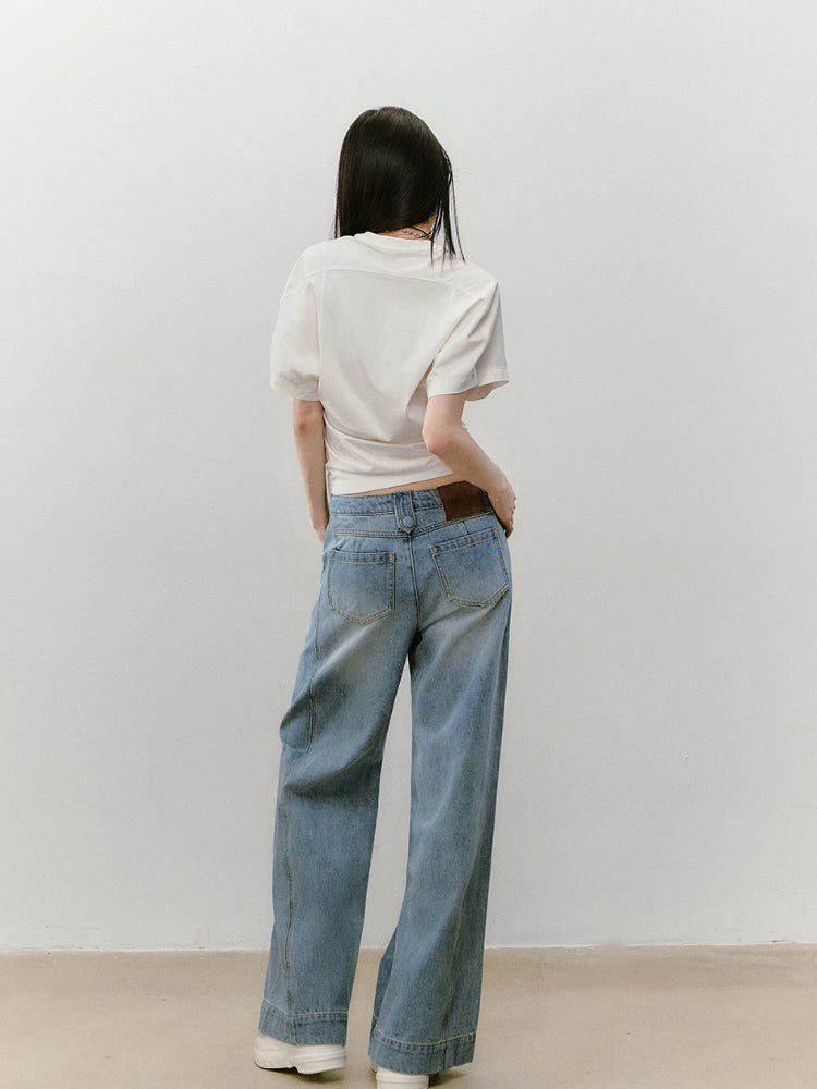 Large-sleeve Waist-fitted Crew Neck T-shirt - CHINASQUAD