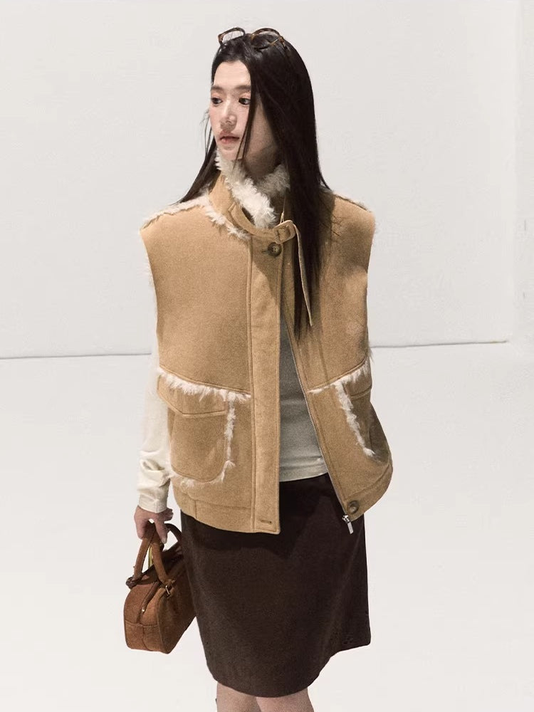Faux Shearling Suede Jacket & Vest
