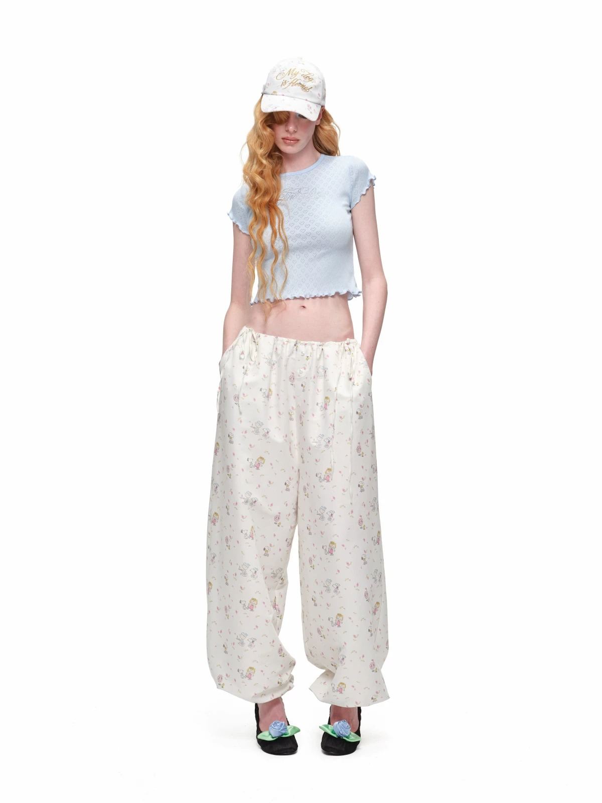 Snoopy Floral Embroidered Baseball Cap 1Jinn Studio