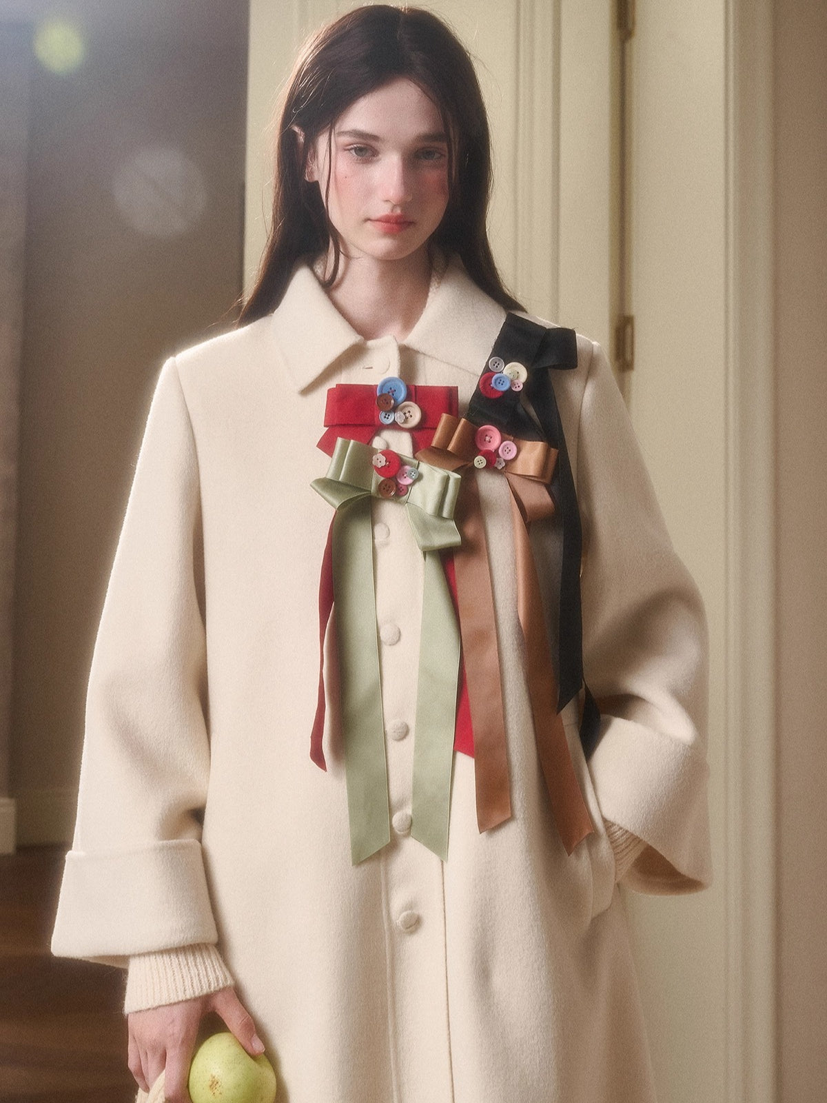Playful Winter 100% Wool Cape Coat