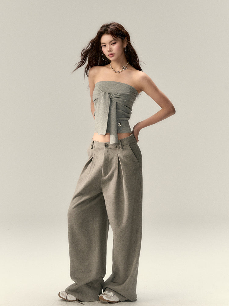 Extra-Long Thick Wool Tailored Pants - CHINASQUAD
