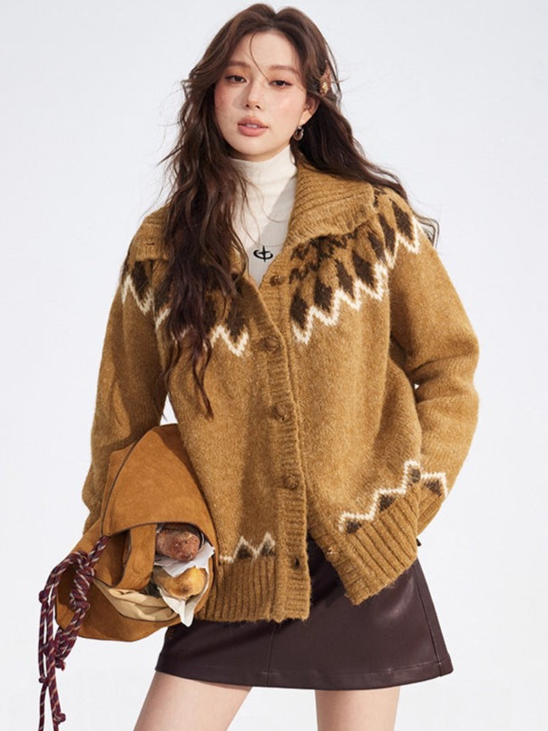 Fair Isle Wool-Blend Collared Knit Sweater