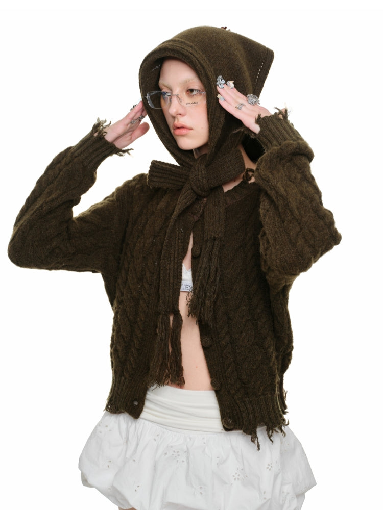 Cable Knit Cardigan & Skirt Set - CHINASQUAD