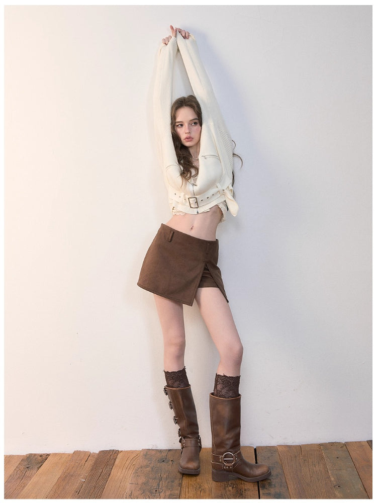 Irregular Heavy-Duty Side-Slit Skort