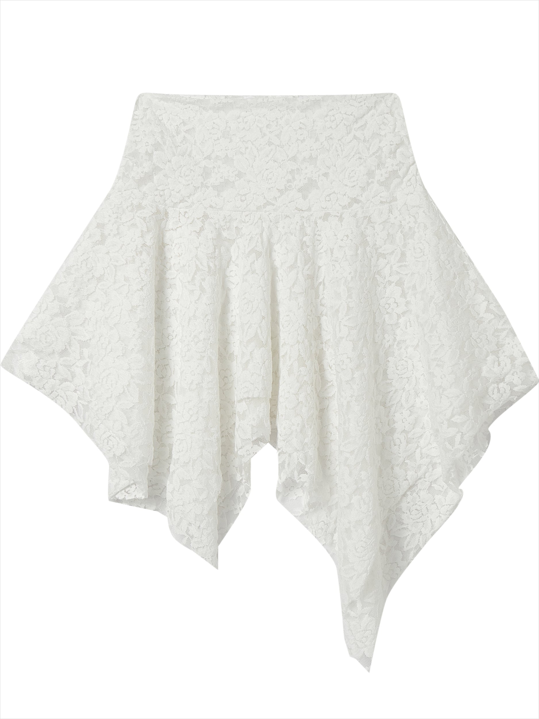 Asymmetric Sheer Lace Layered Skirt - CHINASQUAD