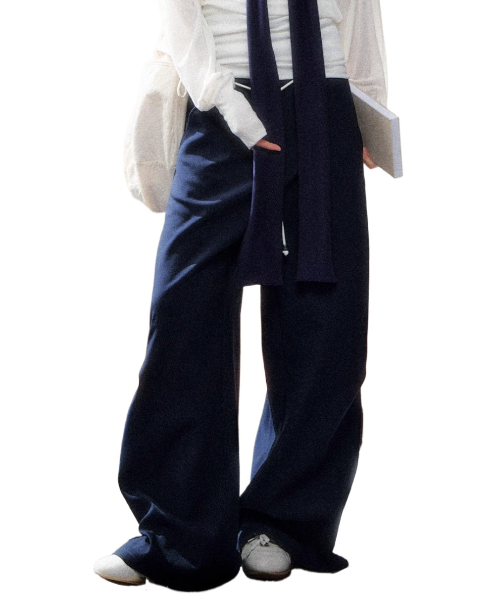 Midnight High-Waist Wide-Leg Trousers - CHINASQUAD