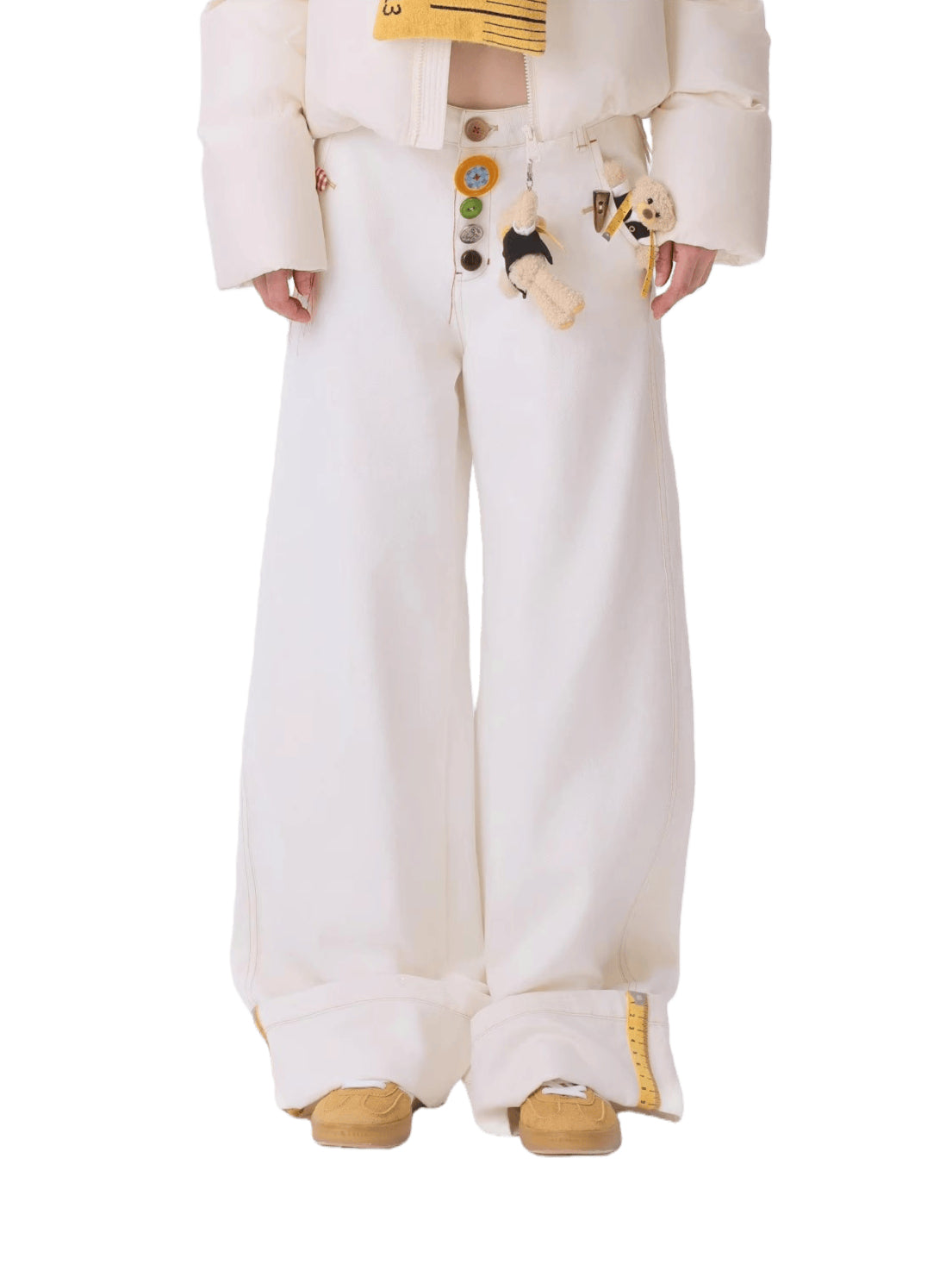 Tailor Bear Wide-Leg Denim Trousers