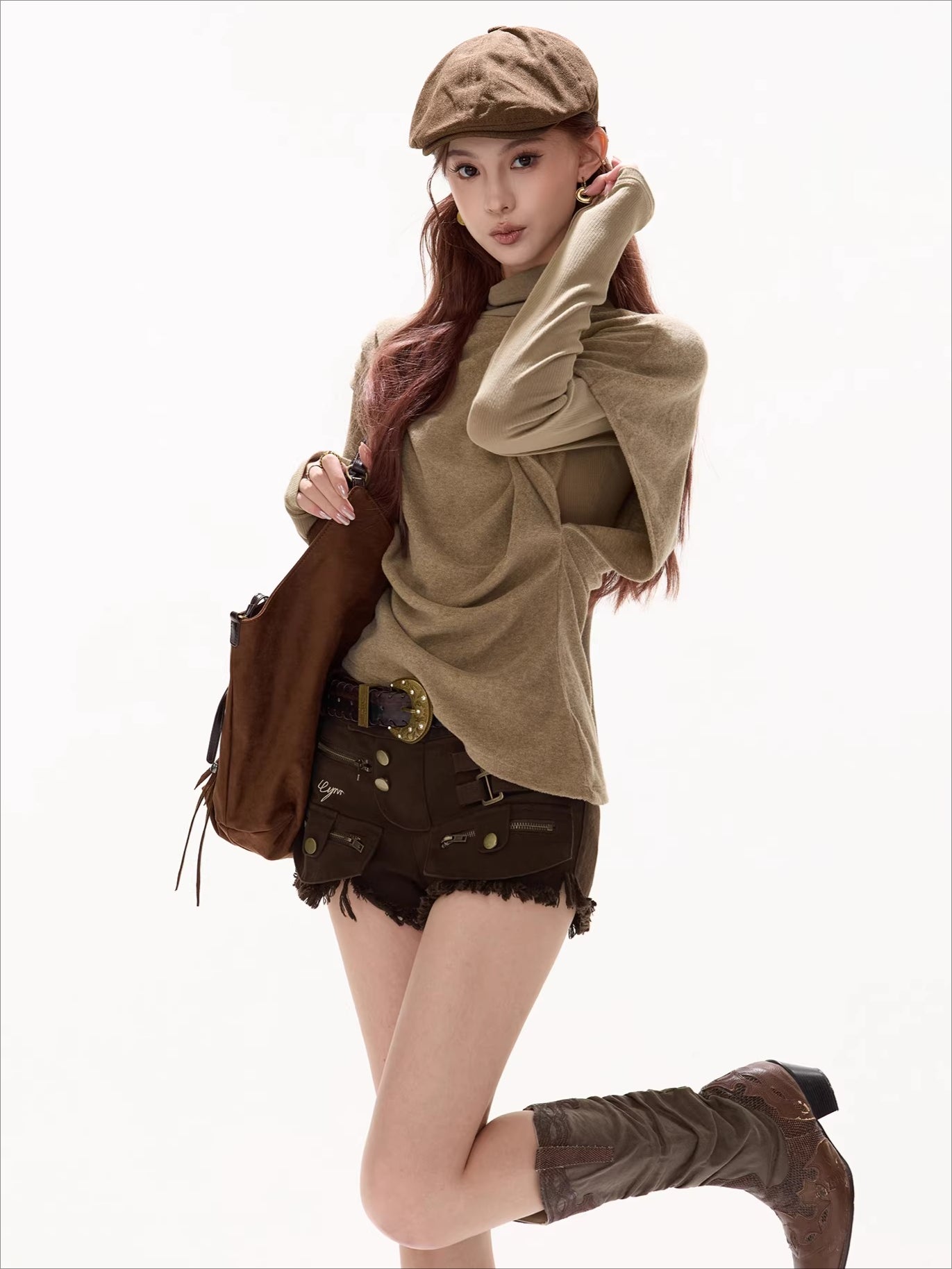 Relaxed Draped Batwing Knit Pullover