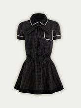 Bow Tie Plaid Dress - CHINASQUAD