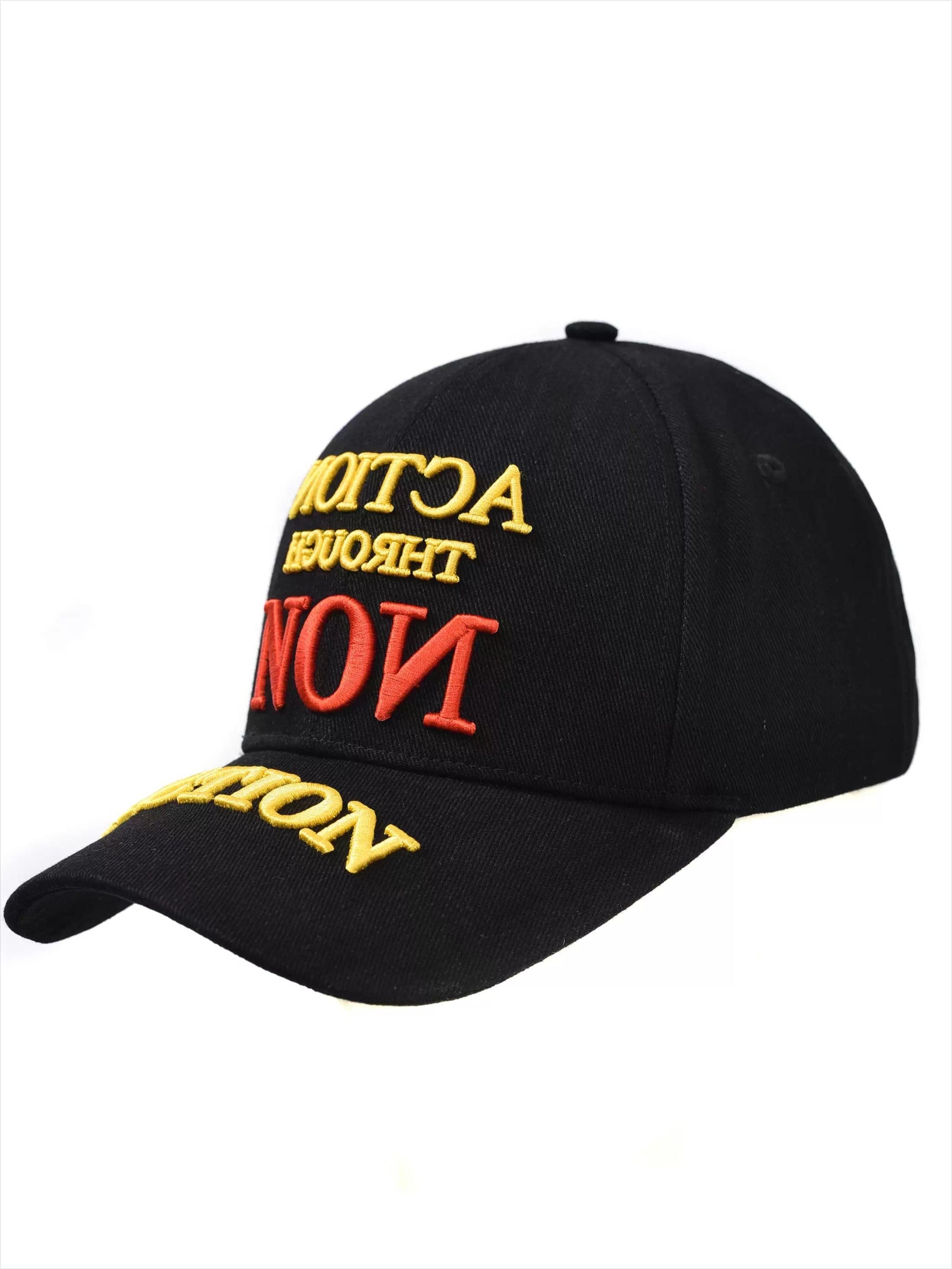 Heavy Embroidered Graphic Denim Baseball Cap