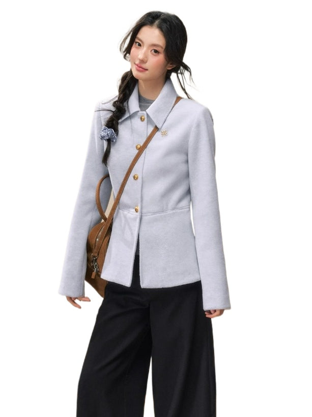 Fitted Shoulder Wool Blazer - CHINASQUAD