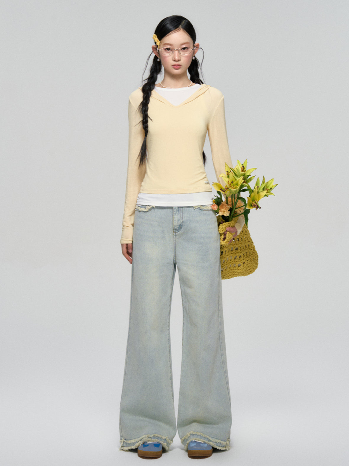 Dual-Layer Hooded Lace Trim Top - CHINASQUAD