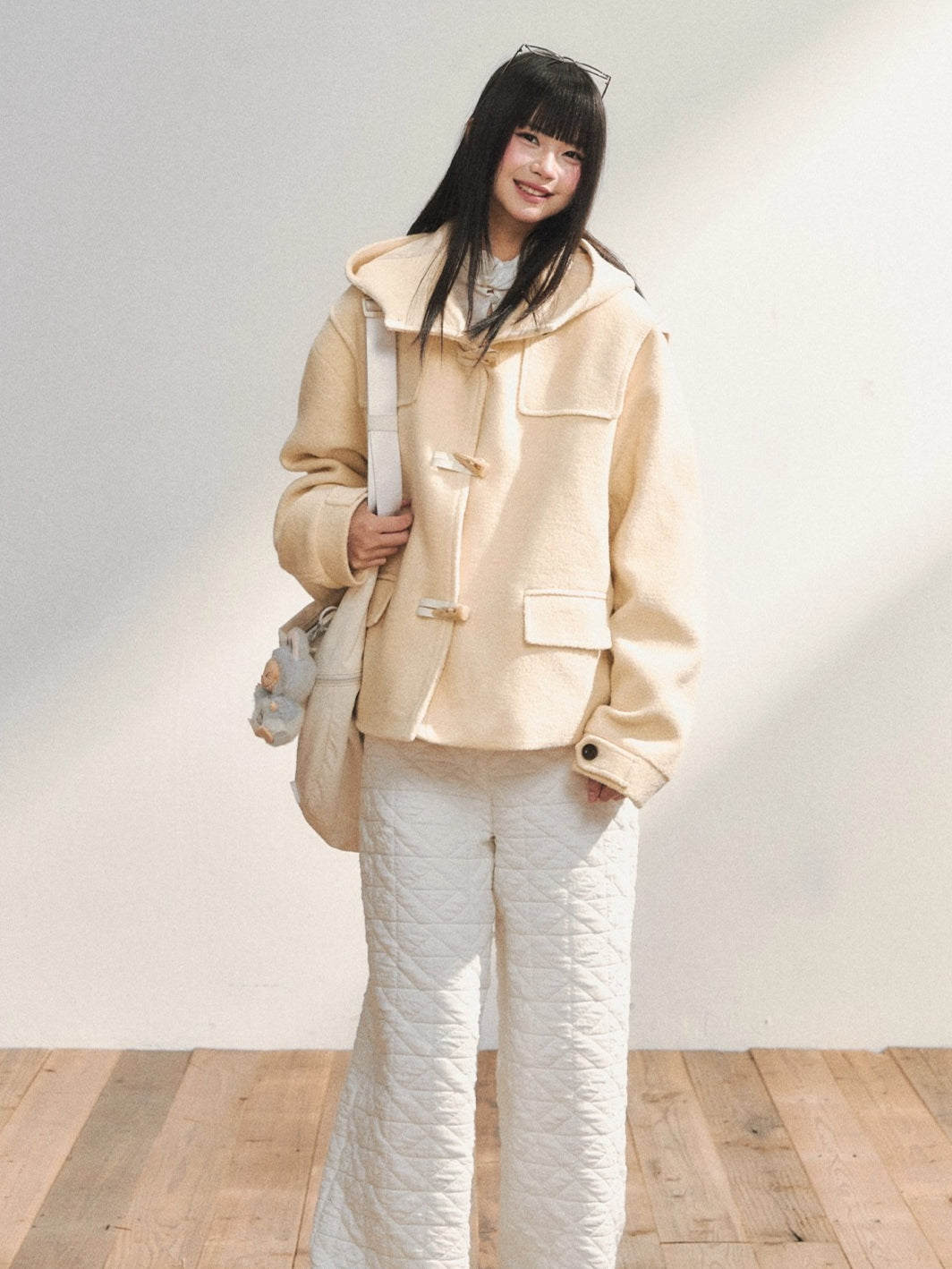 Two-Tone Wool Duffle Jacket