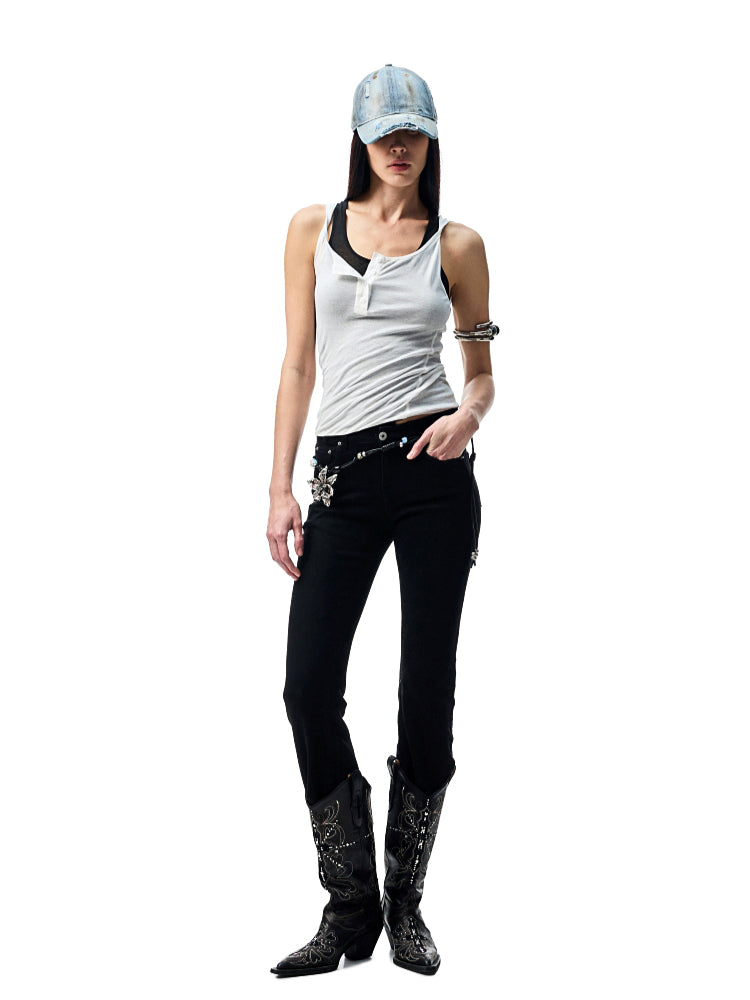 Double-layer Fake Two-piece Color-Blocking Vest - CHINASQUAD