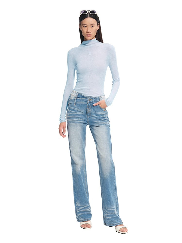 "Djembe Series" Meghan High-Neck Long-Sleeve Knit Sweater - CHINASQUAD