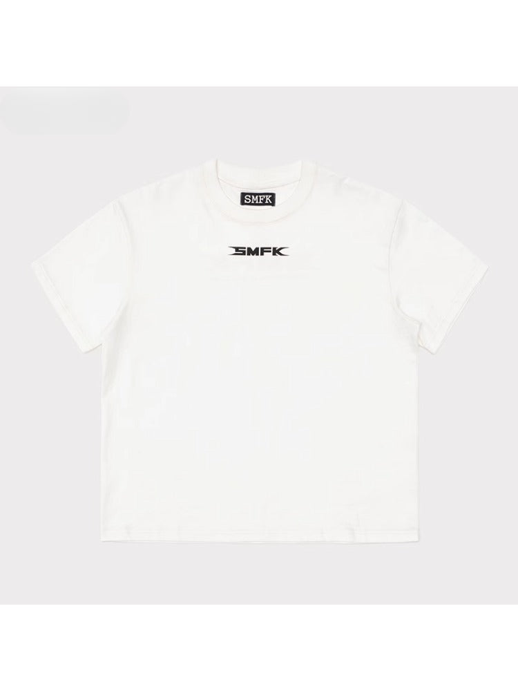 Cotton Printed Black & White Short Sleeved T-shirt - CHINASQUAD