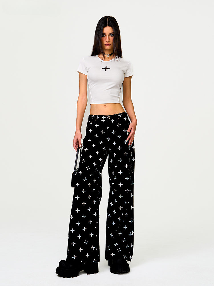 Black Garden Classic Wide-Leg Jeans - CHINASQUAD