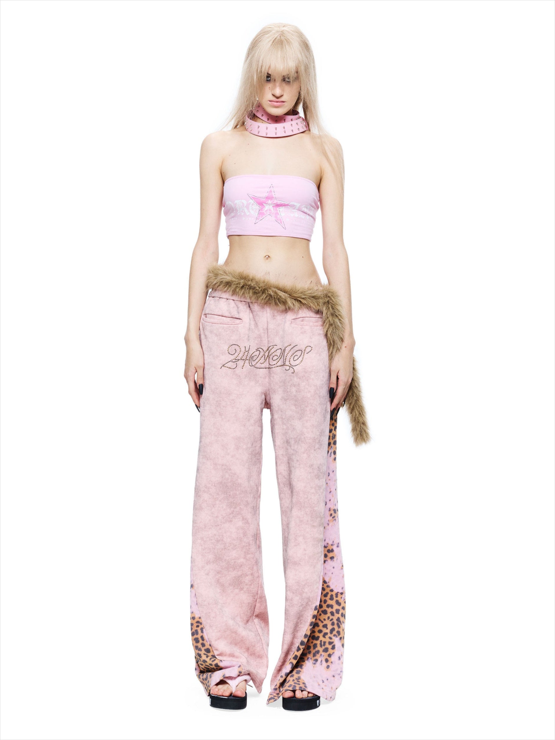 Punk Graphic Strapless Bustier