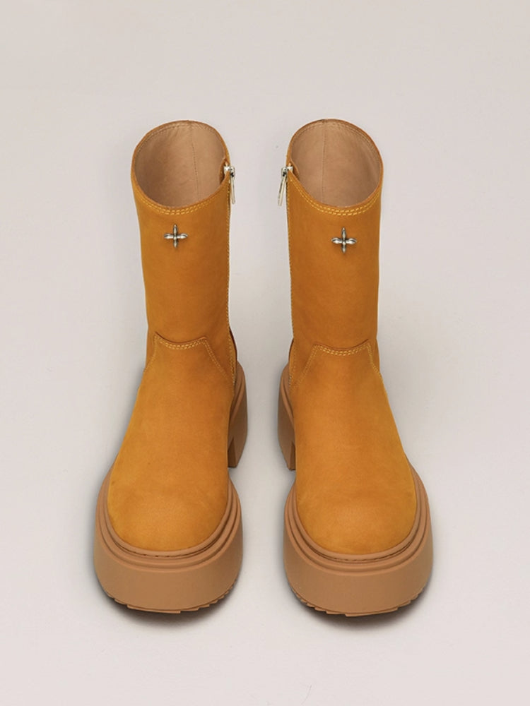 Compass Mode Leather Riding Boots Snow Mountain - CHINASQUAD